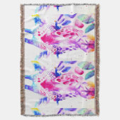 かわいいキリン動物園の動物のパターン水色 スローブランケット (正面縦)