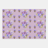 かわいいキリン動物園の動物のパターン水色 ラッピングペーパーシート (正面2)