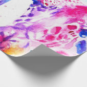 かわいいキリン動物園の動物のパターン水色 ラッピングペーパー (角)