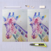 かわいいキリン動物園の動物のパターン水色 薄葉紙 (クラフト)