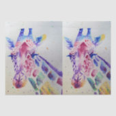 かわいいキリン動物園の動物のパターン水色 薄葉紙 (正面)