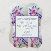 かわいいキリン動物園の動物の子供の誕生日招待状 招待状 (正面/裏面)