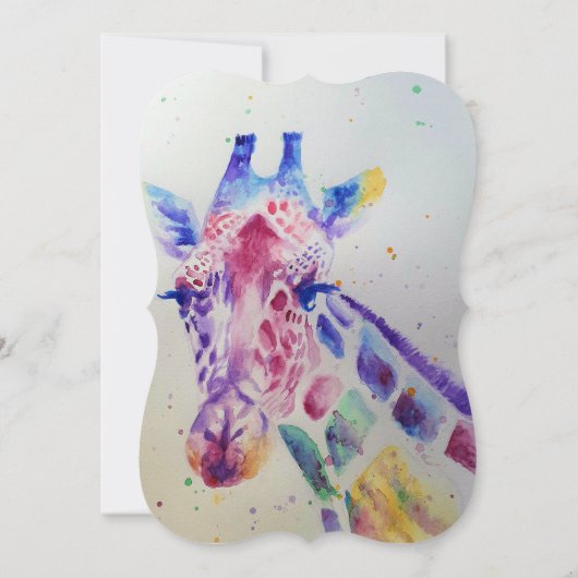 かわいいキリン動物園の動物の子供の誕生日招待状 招待状 (裏面)