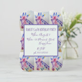 かわいいキリン動物園の動物の子供の誕生日招待状 招待状 (スタンド正面)