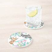 かわいいキリン動物園の動物ジャングルフローラ誕生日 コースター (側面)