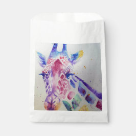 かわいいキリン動物園の動物パーティー名札封筒 フェイバーバッグ