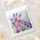 かわいいキリン動物園パーティー名前のご祝儀袋 フェイバーバッグ (クリップ留めされた状態)