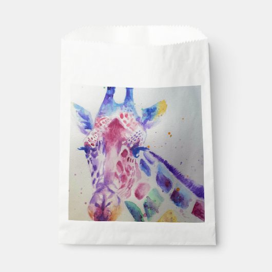 かわいいキリン動物園パーティー名札封筒 フェイバーバッグ (正面)