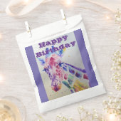 かわいいキリン動物園パーティー名札封筒 フェイバーバッグ (クリップ留めされた状態)