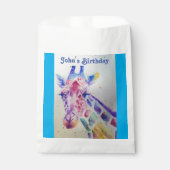かわいいキリン動物園パーティー名札袋 フェイバーバッグ (正面)