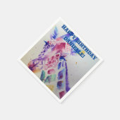 かわいいキリン動物園装飾ナプキン スタンダードカクテルナプキン (角)