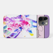 かわいいキリン動物紫水彩画のフォン Case-Mate iPhoneケース (裏面(横))