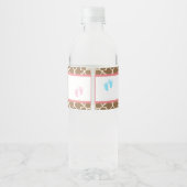 かわいいキリン双子ベビーシャワーパーティー ペットボトルラベル (裏面)