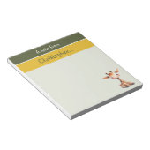 かわいいキリン名前をカスタムするグリーンキッズ ノートパッド (アングル)