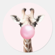 かわいいキリン吹のピンクバブルガム