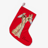 かわいいキリン夫婦サンダー_コーブ スモールクリスマスストッキング (正面 (吊り時))