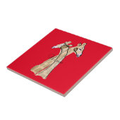 かわいいキリン夫婦サンダー_コーブ タイル (側面)