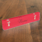 かわいいキリン夫婦サンダー_コーブ デスクネームプレート (側面)