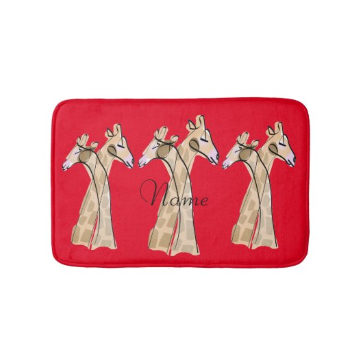 かわいいキリン夫婦サンダー_コーブ バスマット (正面)