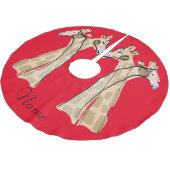 かわいいキリン夫婦サンダー_コーブ ブラッシュドポリエステルツリースカート (アングル)