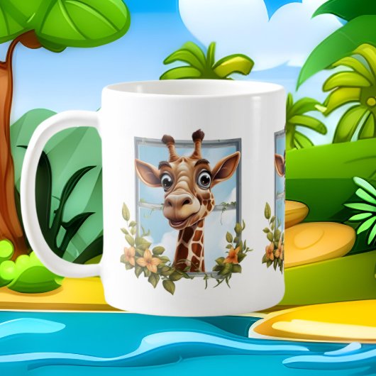 かわいいキリン好きなジャングルの動物 コーヒーマグカップ
