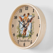 かわいいキリン好きな人が名前を付ける 壁時計 (傾斜)