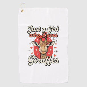 かわいいキリン好きビンテージ女子Tシャツデザイン_1 ゴルフタオル