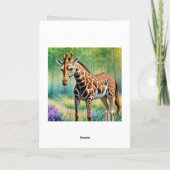 かわいいキリン孫娘5誕生日カード カード (裏面)