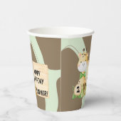 かわいいキリン幼児の誕生日 紙コップ (右)