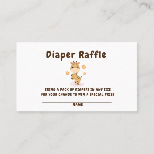 かわいいキリン星ベビーシャワービジネスカード 名刺 (正面)