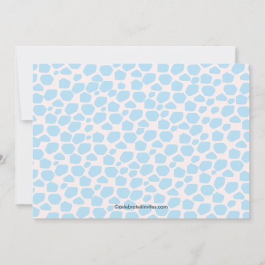 かわいいキリン母と男の赤ちゃん赤ちゃんシャワー 招待状 (裏面)