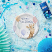 かわいいキリン気球ボーイファースト誕生日 ペーパープレート (パーティー)