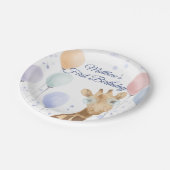 かわいいキリン気球ボーイファースト誕生日 ペーパープレート (アングル)