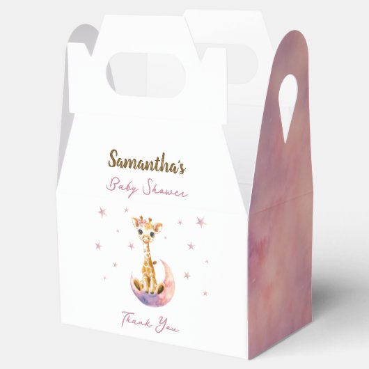 かわいいキリン水彩少女ベビーシャワーお気に入りボックス フェイバーボックス (オープン)