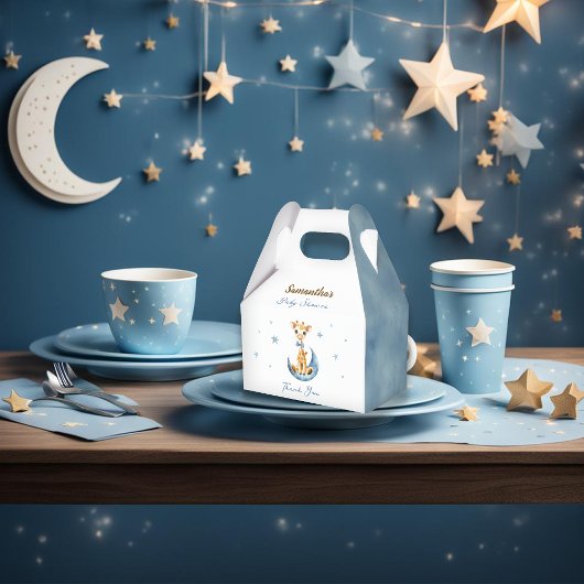 かわいいキリン水彩少年の赤ちゃんシャワー フェイバーボックス