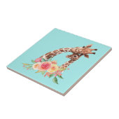 かわいいキリン水彩母とベビーセラミックタイル タイル (側面)