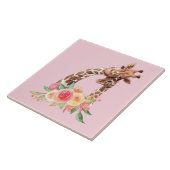 かわいいキリン水彩母とベビーセラミックタイル タイル (側面)