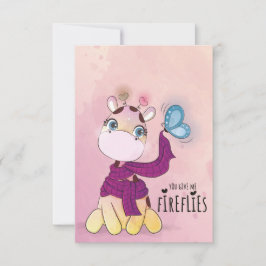 かわいいキリン水彩 招待状