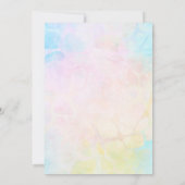 かわいいキリン男の子1歳誕生日 青 招待状 (裏面)