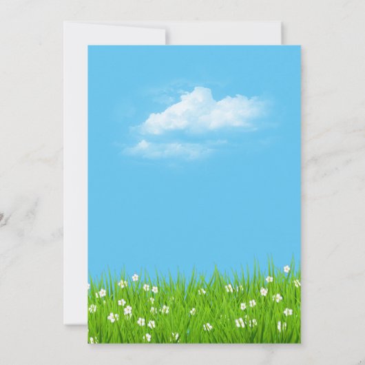 かわいいキリン男の赤ちゃんシャワー 招待状 (裏面)