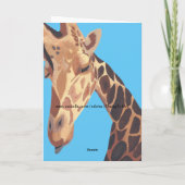 かわいいキリン絵を描の頭のハローグリーティングカード カード (裏面)