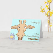 かわいいキリン誕生日カード カード (黄色い花)