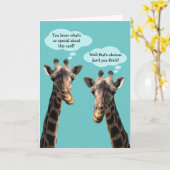 かわいいキリン誕生日カード カード (黄色い花)