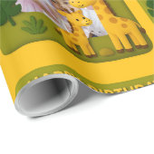 かわいいキリン誕生日写真カスタマイズ可能 ラッピングペーパー (ロールコーナー)