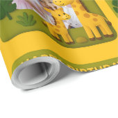 かわいいキリン誕生日写真カスタマイズ可能 ラッピングペーパー (ロールコーナー)