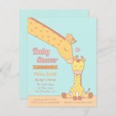 かわいいキリン赤ちゃんのシャワー招待状 招待状 (正面/裏面)