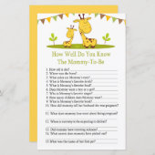 かわいいキリン赤ちゃんシャワーゲームをどれだけ知っているか (正面/裏面)