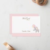 かわいいキリン赤ちゃんシャワーサンキューカード ノートカード (正面/裏面インサイチュ)