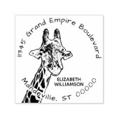 かわいいキリン野生アフリカ動物差出人住所 セルフインキングスタンプ (デザイン)