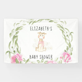 かわいいキリン金箔グリッターベビーガールシャワー 横断幕